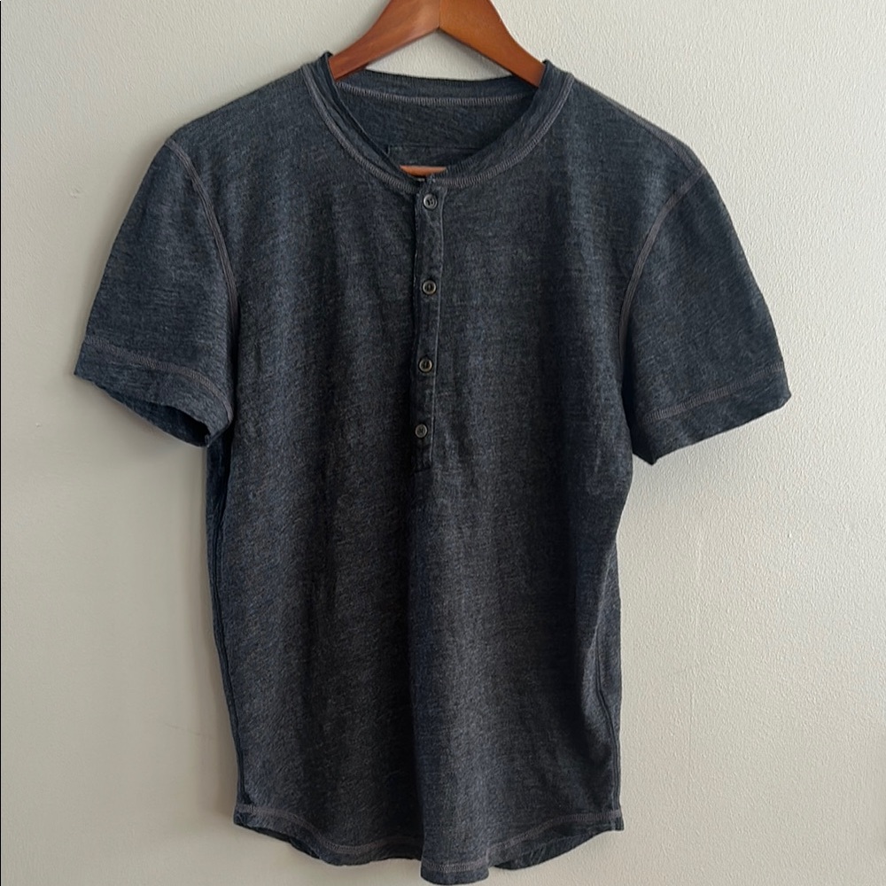 7 For All Mankind Gray Casual Button Down Shirt